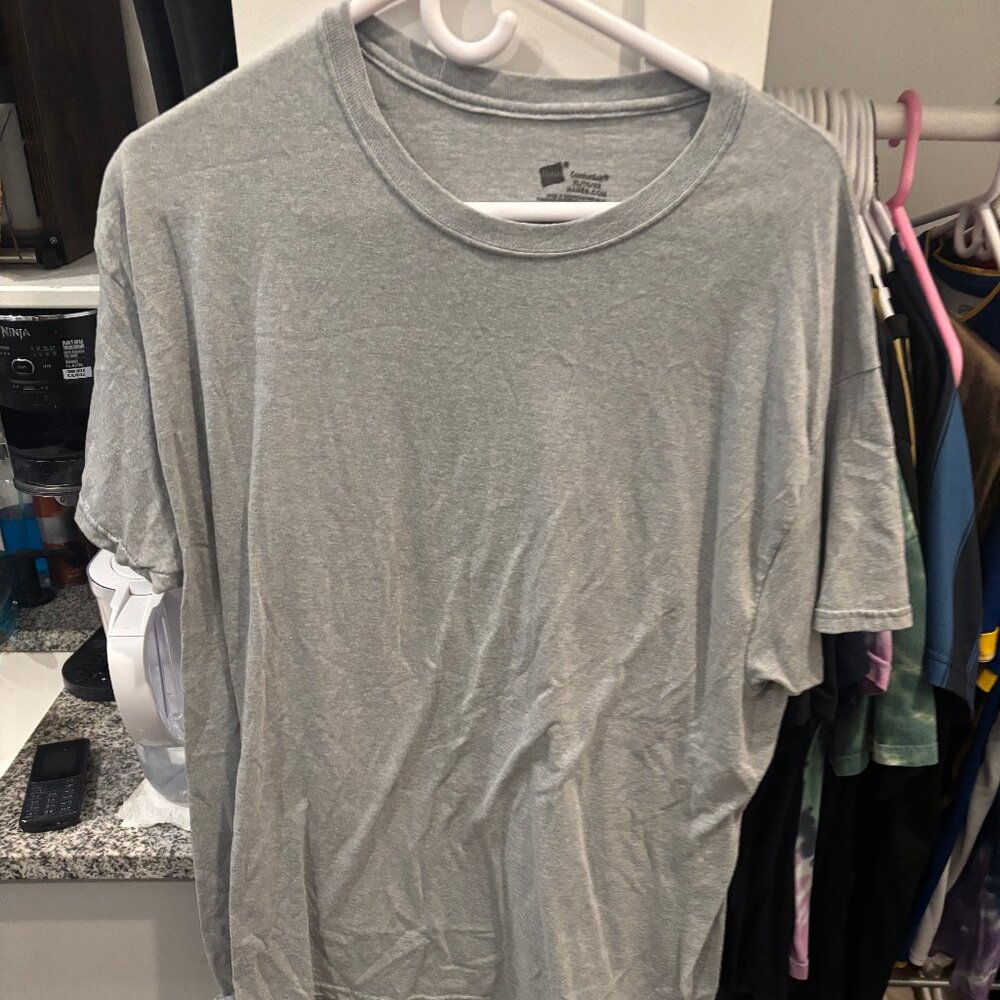 Hanes Gray Plain T-Shirt XL